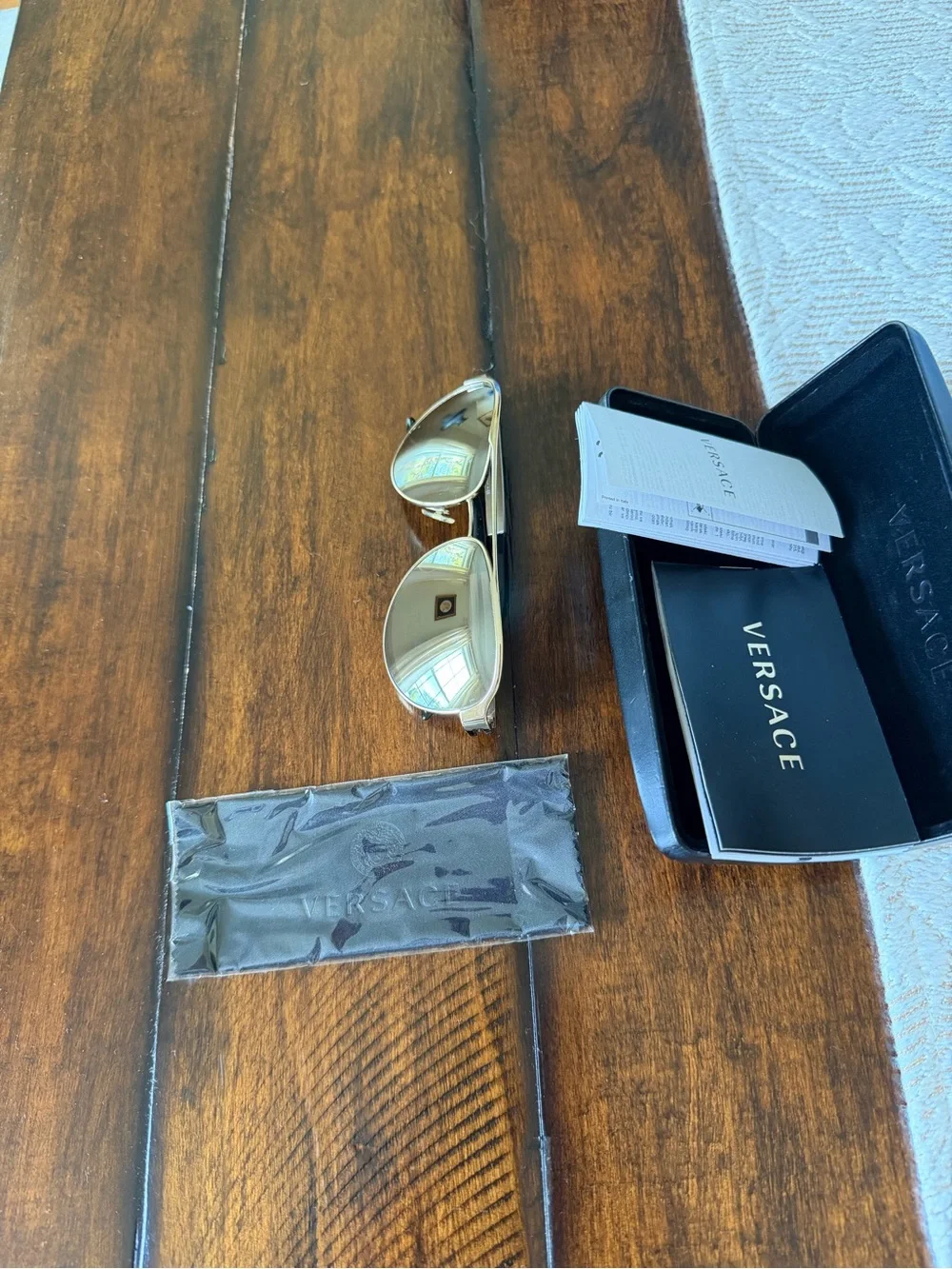 VERSACE Gold Aviator Sunglasses